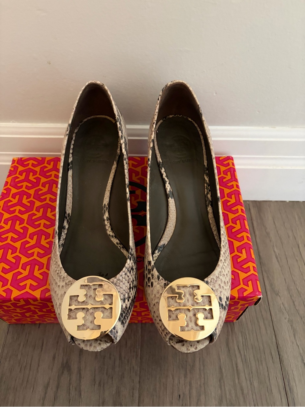 Tory Burch Python Wedge Heels